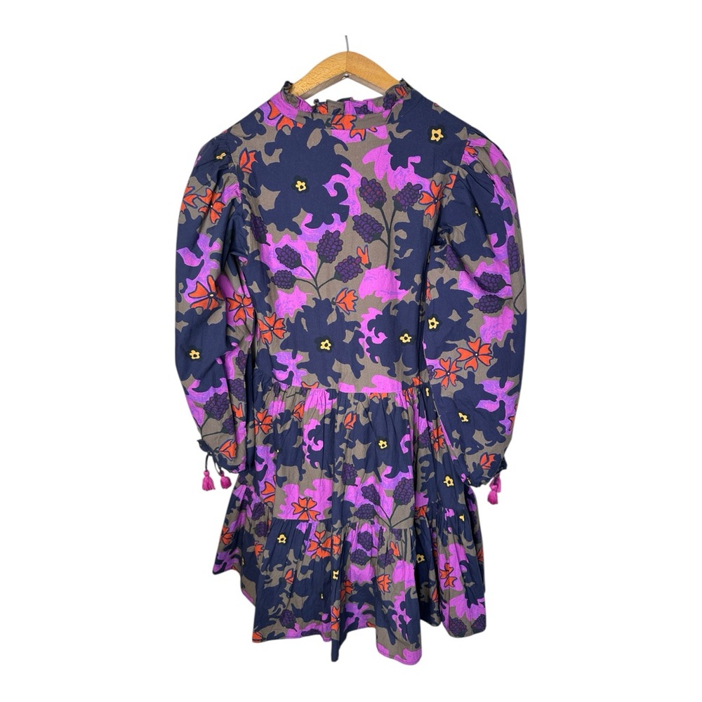 OLIPHANT Suzani Yoke Dress Tiered Floral Tassel Sleeves Size XS - Picture 10 of 15